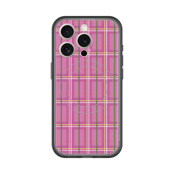 スリムプロテクションプレミアムケース with MagSafe［ Tartan Check - Pink ］
