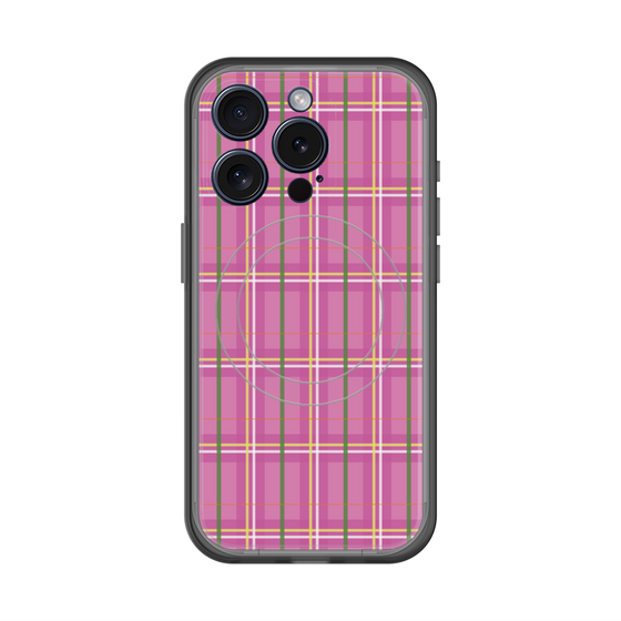 スリムプロテクションプレミアムケース with MagSafe［ Tartan Check - Pink ］
