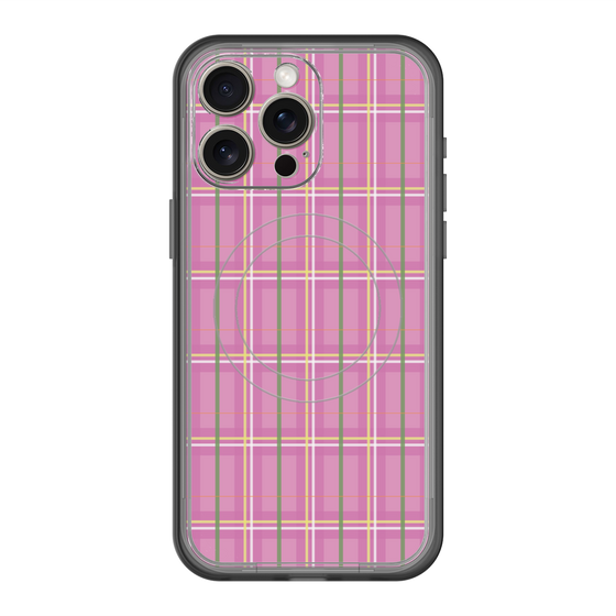 スリムプロテクションプレミアムケース with MagSafe［ Tartan Check - Pink ］