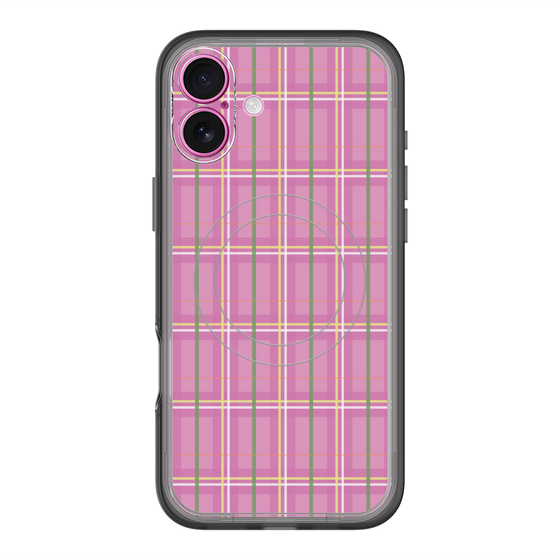 スリムプロテクションプレミアムケース with MagSafe［ Tartan Check - Pink ］