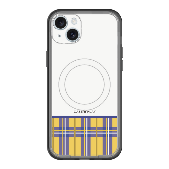 スリムプロテクションプレミアムケース with MagSafe［ CASEPLAY Tartan Check - Yellow ］