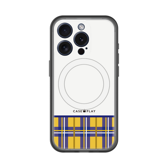 スリムプロテクションプレミアムケース with MagSafe［ CASEPLAY Tartan Check - Yellow ］