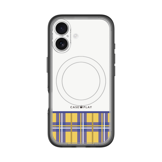 スリムプロテクションプレミアムケース with MagSafe［ CASEPLAY Tartan Check - Yellow ］