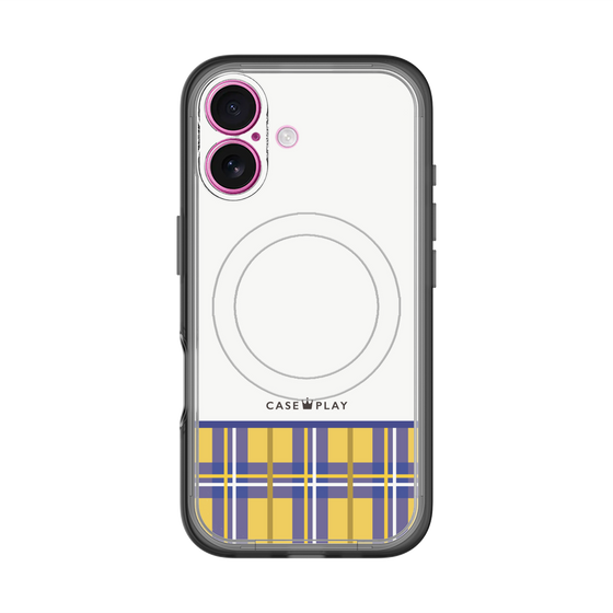 スリムプロテクションプレミアムケース with MagSafe［ CASEPLAY Tartan Check - Yellow ］