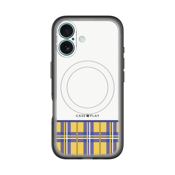 スリムプロテクションプレミアムケース with MagSafe［ CASEPLAY Tartan Check - Yellow ］