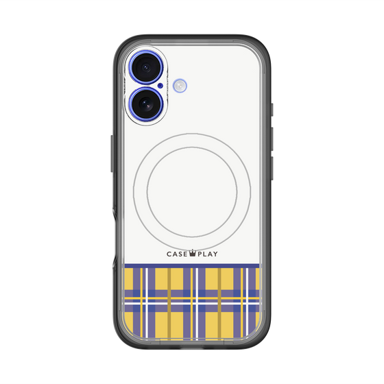 スリムプロテクションプレミアムケース with MagSafe［ CASEPLAY Tartan Check - Yellow ］