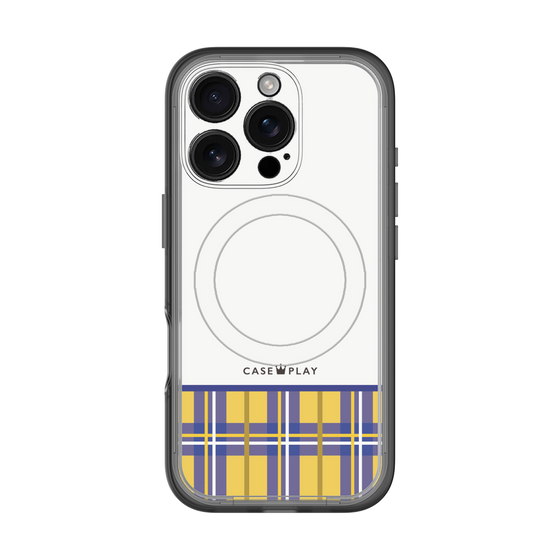 スリムプロテクションプレミアムケース with MagSafe［ CASEPLAY Tartan Check - Yellow ］
