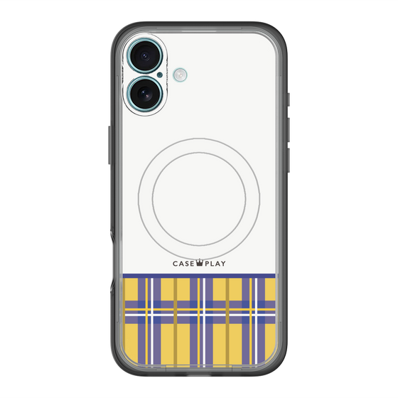 スリムプロテクションプレミアムケース with MagSafe［ CASEPLAY Tartan Check - Yellow ］