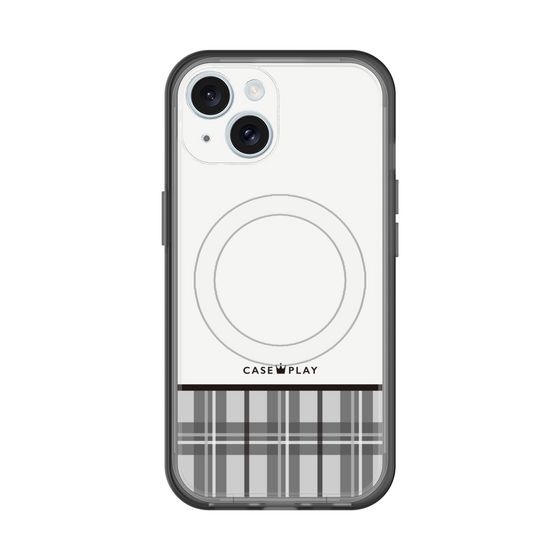 スリムプロテクションプレミアムケース with MagSafe［ CASEPLAY Tartan Check - Gray ］