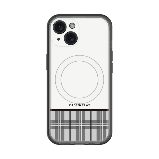 スリムプロテクションプレミアムケース with MagSafe［ CASEPLAY Tartan Check - Gray ］