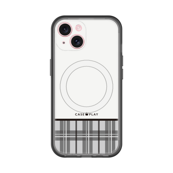 スリムプロテクションプレミアムケース with MagSafe［ CASEPLAY Tartan Check - Gray ］