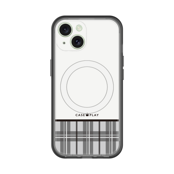 スリムプロテクションプレミアムケース with MagSafe［ CASEPLAY Tartan Check - Gray ］