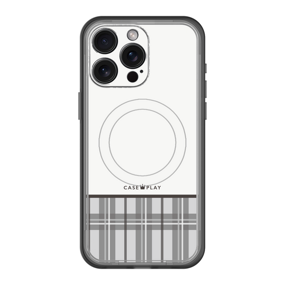 スリムプロテクションプレミアムケース with MagSafe［ CASEPLAY Tartan Check - Gray ］