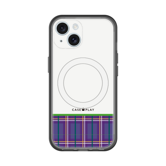 スリムプロテクションプレミアムケース with MagSafe［ CASEPLAY Tartan Check - Purple ］