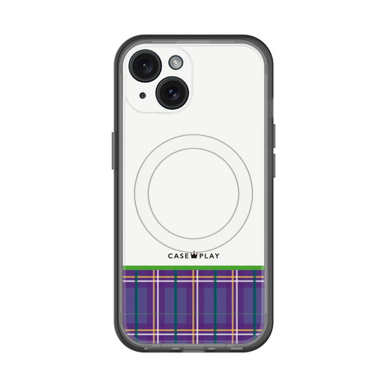 スリムプロテクションプレミアムケース with MagSafe［ CASEPLAY Tartan Check - Purple ］