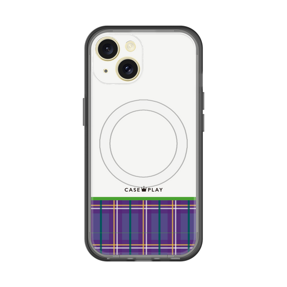 スリムプロテクションプレミアムケース with MagSafe［ CASEPLAY Tartan Check - Purple ］