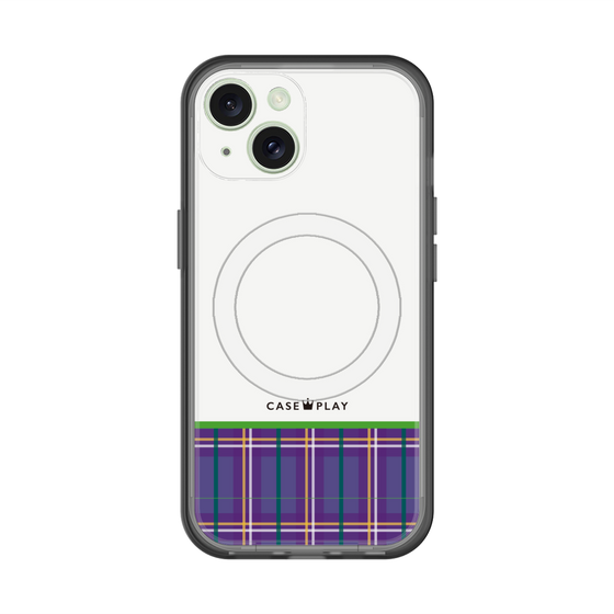 スリムプロテクションプレミアムケース with MagSafe［ CASEPLAY Tartan Check - Purple ］