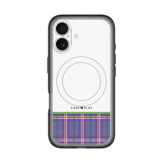 スリムプロテクションプレミアムケース with MagSafe［ CASEPLAY Tartan Check - Purple ］