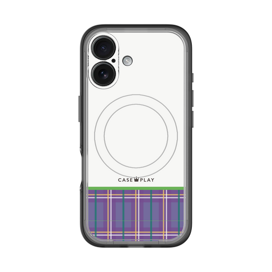 スリムプロテクションプレミアムケース with MagSafe［ CASEPLAY Tartan Check - Purple ］