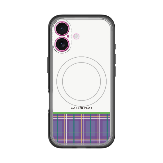 スリムプロテクションプレミアムケース with MagSafe［ CASEPLAY Tartan Check - Purple ］