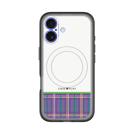 スリムプロテクションプレミアムケース with MagSafe［ CASEPLAY Tartan Check - Purple ］