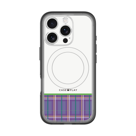 スリムプロテクションプレミアムケース with MagSafe［ CASEPLAY Tartan Check - Purple ］