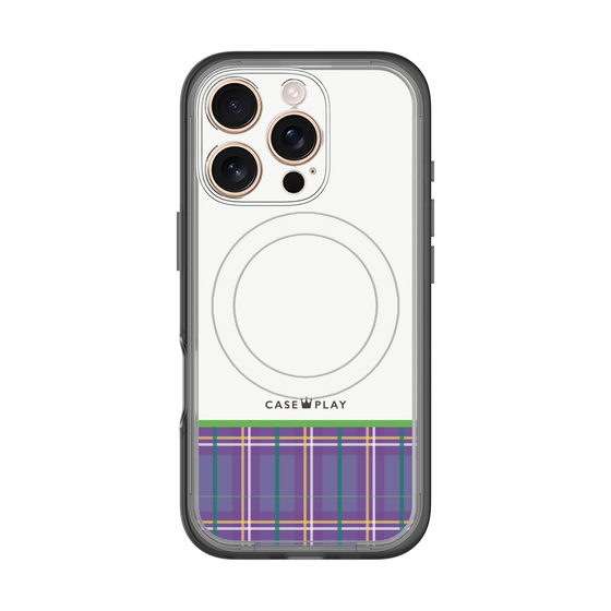 スリムプロテクションプレミアムケース with MagSafe［ CASEPLAY Tartan Check - Purple ］