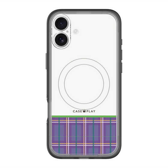 スリムプロテクションプレミアムケース with MagSafe［ CASEPLAY Tartan Check - Purple ］