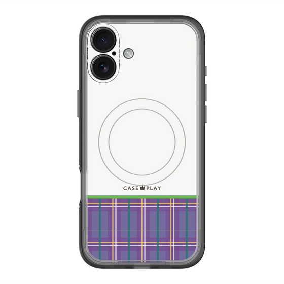 スリムプロテクションプレミアムケース with MagSafe［ CASEPLAY Tartan Check - Purple ］