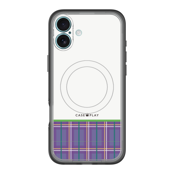 スリムプロテクションプレミアムケース with MagSafe［ CASEPLAY Tartan Check - Purple ］