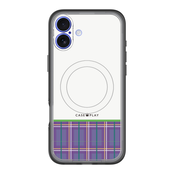 スリムプロテクションプレミアムケース with MagSafe［ CASEPLAY Tartan Check - Purple ］