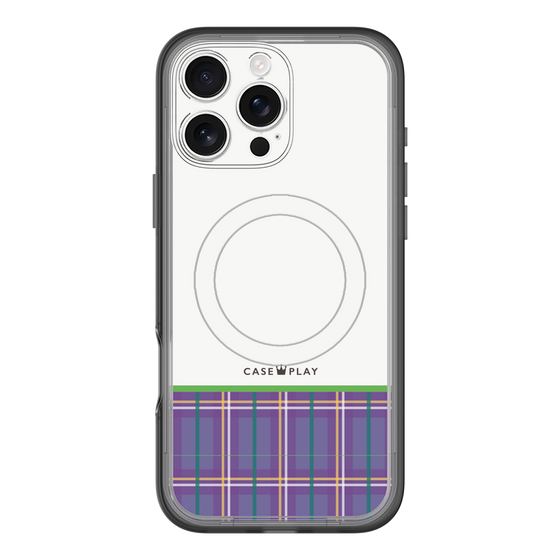 スリムプロテクションプレミアムケース with MagSafe［ CASEPLAY Tartan Check - Purple ］