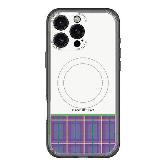 スリムプロテクションプレミアムケース with MagSafe［ CASEPLAY Tartan Check - Purple ］