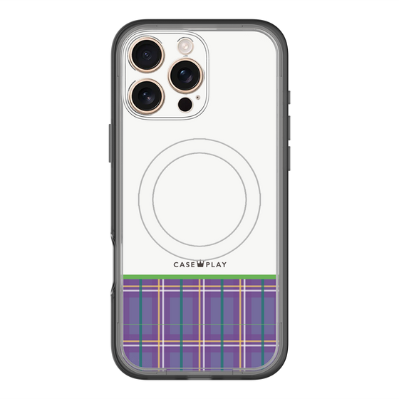 スリムプロテクションプレミアムケース with MagSafe［ CASEPLAY Tartan Check - Purple ］