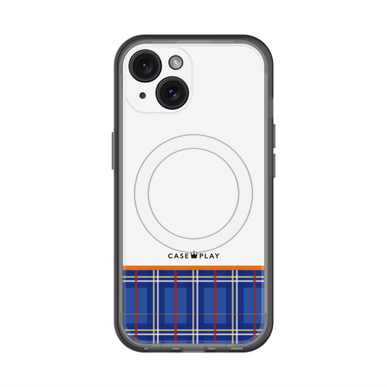 スリムプロテクションプレミアムケース with MagSafe［ CASEPLAY Tartan Check - Blue ］