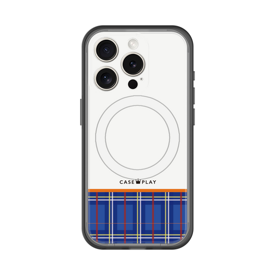 スリムプロテクションプレミアムケース with MagSafe［ CASEPLAY Tartan Check - Blue ］