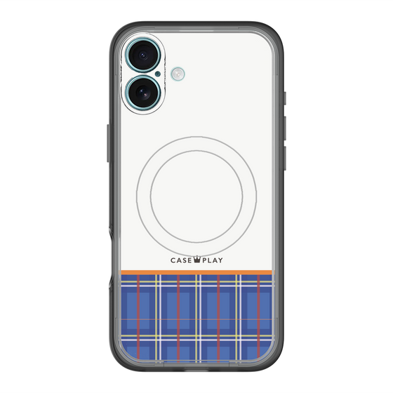 スリムプロテクションプレミアムケース with MagSafe［ CASEPLAY Tartan Check - Blue ］