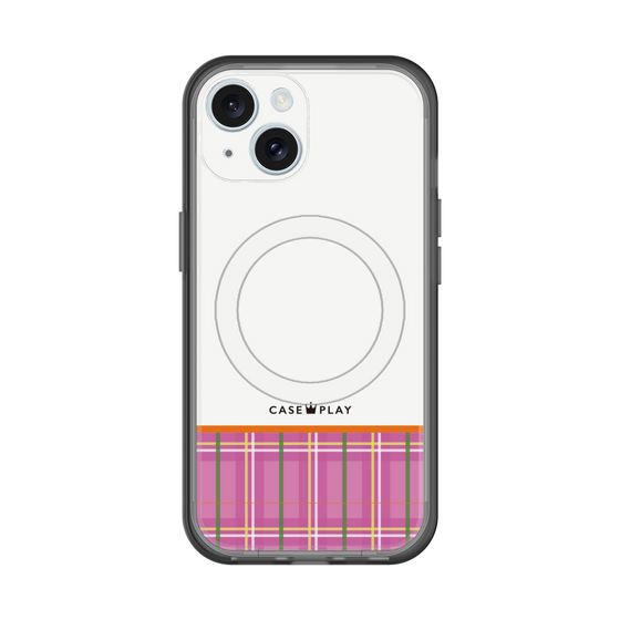 スリムプロテクションプレミアムケース with MagSafe［ CASEPLAY Tartan Check - Pink ］