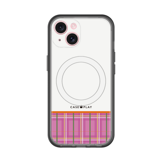 スリムプロテクションプレミアムケース with MagSafe［ CASEPLAY Tartan Check - Pink ］