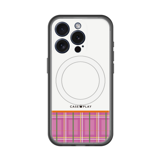 スリムプロテクションプレミアムケース with MagSafe［ CASEPLAY Tartan Check - Pink ］