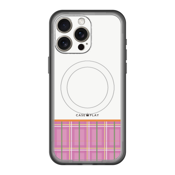 スリムプロテクションプレミアムケース with MagSafe［ CASEPLAY Tartan Check - Pink ］