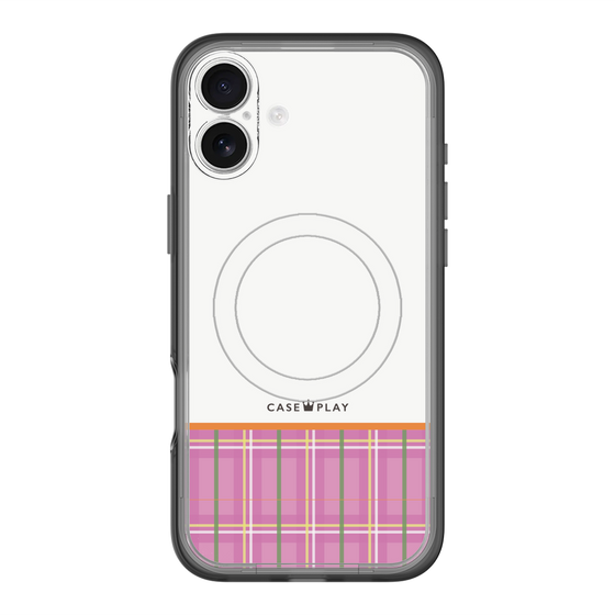 スリムプロテクションプレミアムケース with MagSafe［ CASEPLAY Tartan Check - Pink ］