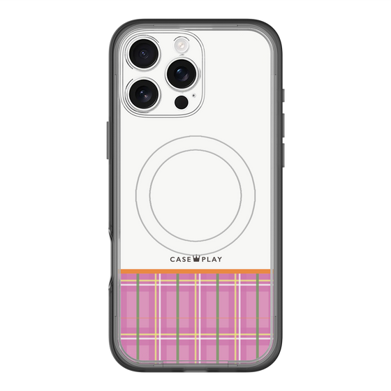 スリムプロテクションプレミアムケース with MagSafe［ CASEPLAY Tartan Check - Pink ］