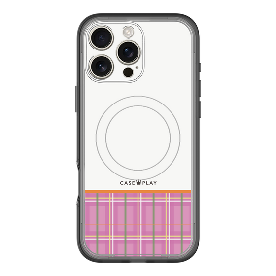 スリムプロテクションプレミアムケース with MagSafe［ CASEPLAY Tartan Check - Pink ］