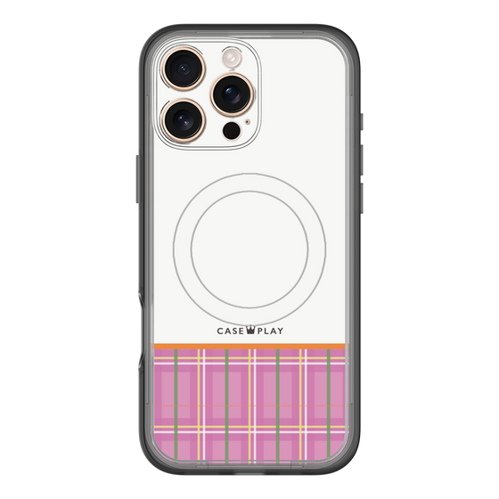 スリムプロテクションプレミアムケース with MagSafe［ CASEPLAY Tartan Check - Pink ］
