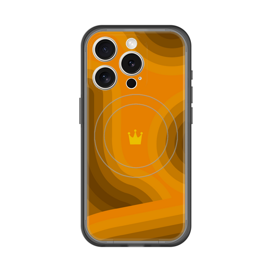スリムプロテクションプレミアムケース with MagSafe［ CASEPLAY Winding Pattern - Orange ］