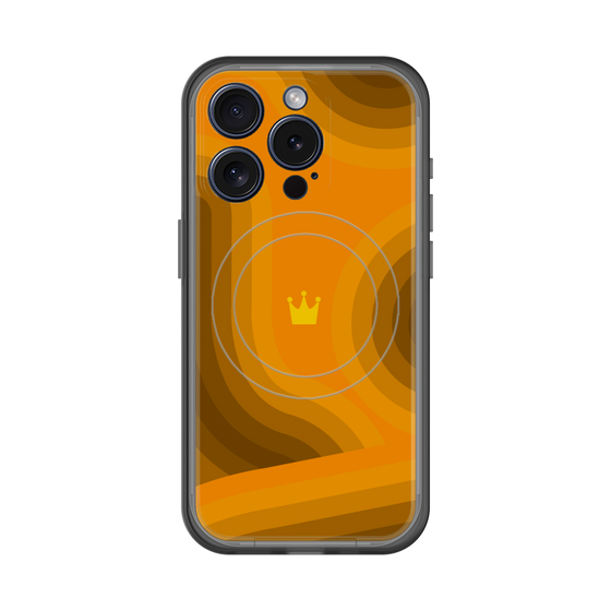 スリムプロテクションプレミアムケース with MagSafe［ CASEPLAY Winding Pattern - Orange ］