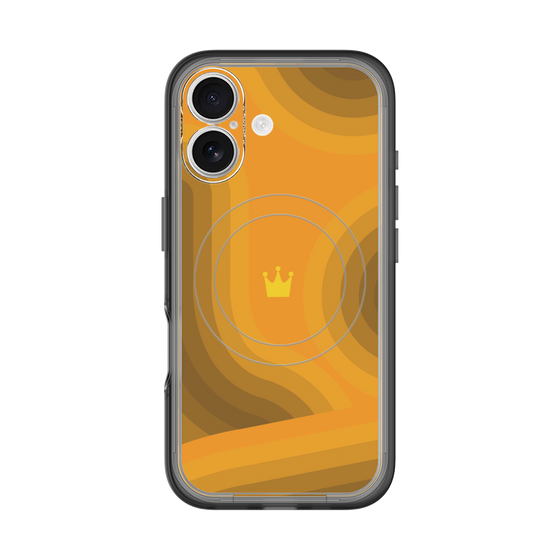 スリムプロテクションプレミアムケース with MagSafe［ CASEPLAY Winding Pattern - Orange ］