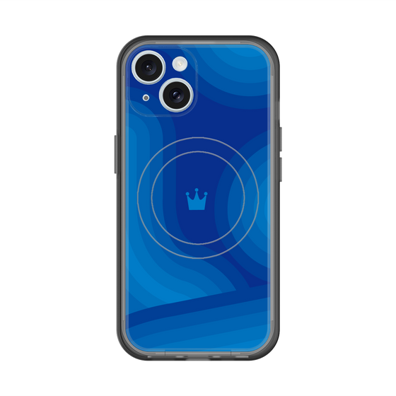 スリムプロテクションプレミアムケース with MagSafe［ CASEPLAY Winding Pattern - Blue ］