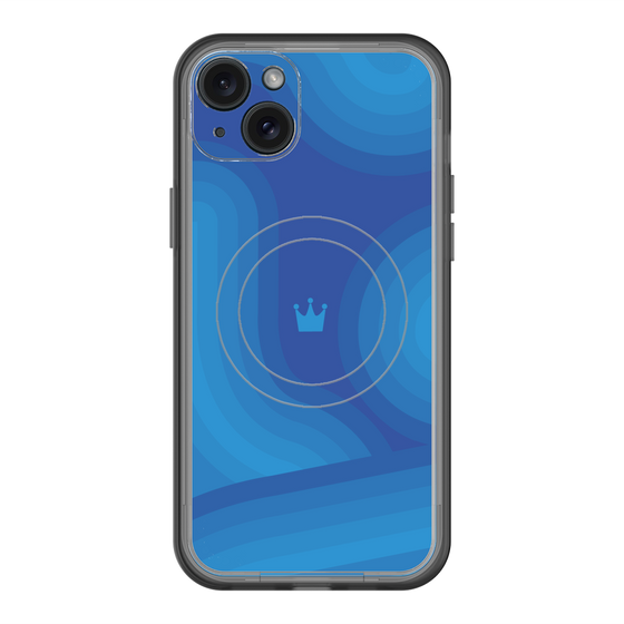 スリムプロテクションプレミアムケース with MagSafe［ CASEPLAY Winding Pattern - Blue ］